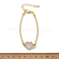 Bracciali in ottone micro pavé con zirconi cubici trasparenti per donna&nbsp;BJEW-A029-01C-G