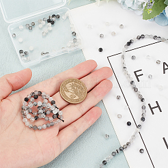 2 нити бусин из натурального черного рутилированного кварца G-OC0004-45