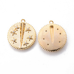 Латунные микропаве прозрачные подвески с фианитом&nbsp;KK-N232-155-NF