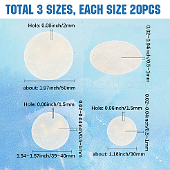 60 шт. 3 стиля подвески из натуральной ракушки капиз&nbsp;SSHEL-SC0001-43