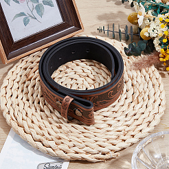 Ремни для талии и живота из искусственной кожи с тиснением в виде цветов для мужчин и женщин&nbsp;AJEW-WH20018-223B