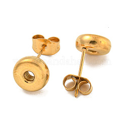 Pendientes de botón de acero inoxidable 304 con letras grandes para mujer&nbsp;EJEW-G386-01O-G