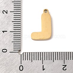 304ステンレスペンダント  エナメル  イオンプレーティング（ip）  18KGP本金メッキ  文字l  15x9.5x2mm  穴：1.5mm&nbsp;STAS-K297-09L-G