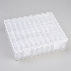 Boîtes de rangement rectangulaires en plastique avec 30 mini étui carré pour petits objets de nail art&nbsp;CON-WH0095-157