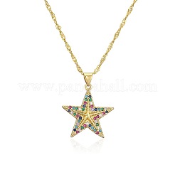 Подвеска в виде морской звезды из латуни с микропаве из кубического циркония&nbsp;FS-WG0F0EE-02