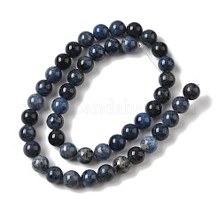 Натуральный сорт дюмортьеритовых кварцевых круглых нитей X-G-P075-43-8mm