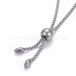Anlaufbeständiges Schiebearmband/Bolo-Armbänder aus 304 Edelstahl&nbsp;MAK-L024-01P