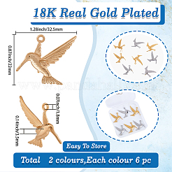12 шт. подвески из нержавеющей стали 304 двух цветов&nbsp;STAS-BBC0007-32