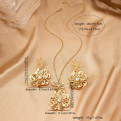 Ожерелья с подвесками из цветочного сплава и серьги-гвоздики FS-WG49BCF-01