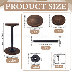 Espositori per cappelli in legno con ferro&nbsp;ODIS-WH0038-186