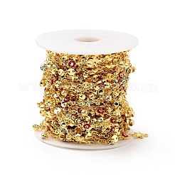 Stella smaltata con malocchio e catene a maglie tonde piatte in ottone&nbsp;CHC-C003-01G-04