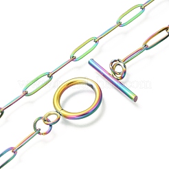 Унисекс вакуумное покрытие pvd нержавеющая сталь 304 цепочка-скрепка ожерелье NJEW-H215-04MC