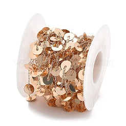 Латунные плоские круглые цепочки из скрепок ручной работы&nbsp;CHC-L051-09KCG