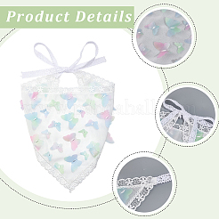 1 bandeau foulard triangulaire en dentelle&nbsp;AJEW-CY0001-62C