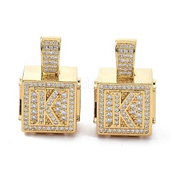 Кулоны из латуни с микропейвом и прозрачным фианитом ZIRC-O045-01G-K