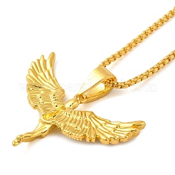 Collier pendentif en strass en forme d'ange avec chaînes en alliage de zinc&nbsp;NJEW-G118-03G