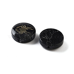 Perles de turquoise synthétiques teintées en noir&nbsp;G-F775-B03