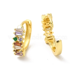 Серьги-кольца с фианитами в виде трапеций EJEW-E270-14G