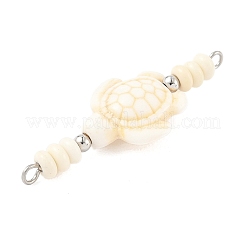 10 шт. 2-цветные синтетические бирюзовые черепахи с подвесками-рондель из бисера&nbsp;PALLOY-JF04013