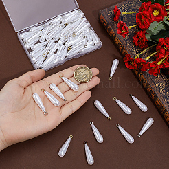 60 шт. 2-х цветные подвески из АБС-пластика с имитацией жемчуга&nbsp;FIND-PH0028-40