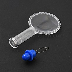 鋼製ミシン針装置糸通し器  スレッドガイドツール  プラスチック拡大鏡付き  透明  65x30x10mm&nbsp;TOOL-B006-01