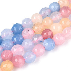 Окрашенные природные белый нефрит бисер пряди G-T139-6mm-60-05