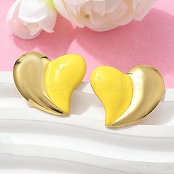 Серьги-гвоздики в форме сердца из нержавеющей стали 304&nbsp;LS-EJEW-A130-01G-02