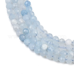 Природные Аквамарин бисер нитей G-L625-C02-5mm