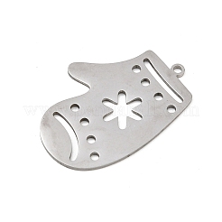 クリスマス 201 ステンレス ペンダント  グローブ  32x23x1mm  穴：1.5mm&nbsp;STAS-C156-01D-P