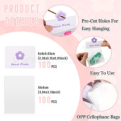 100 шт. прямоугольных прозрачных полипропиленовых целлофановых пакетов&nbsp;CDIS-TA0001-37D