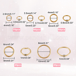 250 шт. 5 размера латунных соединительных колец с покрытием для стойки KK-DC0002-07