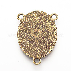 Le impostazioni del connettore in lega cabochon in stile tibetano&nbsp;TIBE-Q079-30x40-AG-LF
