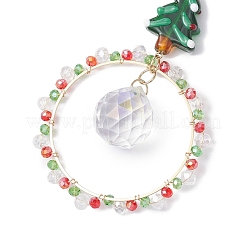 Рождественские стеклянные бусины в проволоке HJEW-TA00202