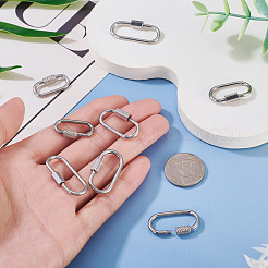 8 Stück 4 Stile 304 Edelstahl Schraube Karabiner Schloss Charms&nbsp;STAS-TA0005-54