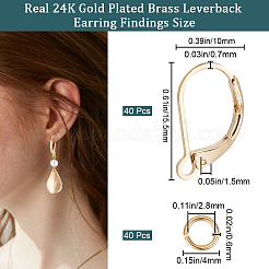 40 шт. латунные серьги с защелкой KK-CN0003-02
