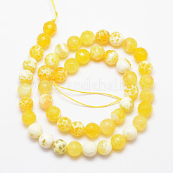 Бусы из натурального огненного агата с потрескиванием&nbsp;X-G-K166-07F-6mm-07