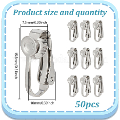 50 шт. фурнитура для сережек-клипс из нержавеющей стали 304&nbsp;STAS-AR0002-43