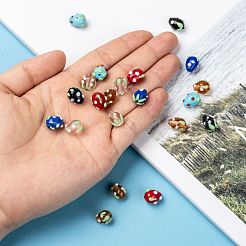 Ручной работы Lampwork 3 d клубника шарики LAMP-R109A-M