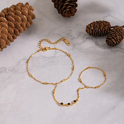 Браслеты из нержавеющей стали 304 с микропаве из кубического циркония.&nbsp;OQ4080