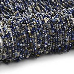 Нитки бусины из натурального ляписа-лазури&nbsp;LS-G-RM2025-A21-2mm