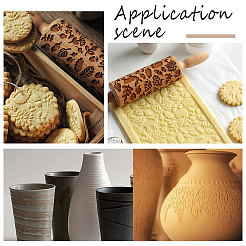 3 шт. валик для текстуры глины с деревянной ручкой в двух стилях CELT-GF0001-01