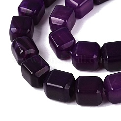 天然な紫色の瑪瑙ビーズ連売り  直方体の  染め＆加熱  10~12x9~10x9~10mm  穴：0.6~0.9mm  約32~36個/連  14.37~16.34（36.5~41.5センチメートル）&nbsp;G-Q608-10D