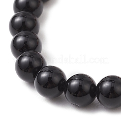 Halloween gefärbte und erhitzte Stretch-Armbänder aus natürlichem schwarzem Onyx und synthetischen Türkisperlen für Frauen&nbsp;X1-BJEW-TA00665