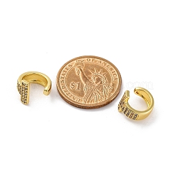 Серьги-каффы из латуни с микропаве из прозрачного кубического циркония EJEW-H147-09G