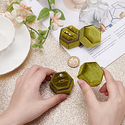 Коробки для хранения колец из полиэстера и бархата CON-WH0123-28B