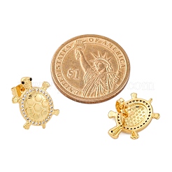 Серьги-гвоздики из латуни с микро-паве из прозрачного кубического циркония для женщин&nbsp;EJEW-C125-31G