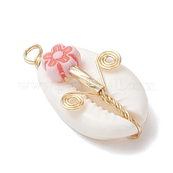 Подвески из натуральной медной проволоки из ракушек каури&nbsp;PALLOY-JF03834