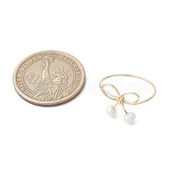 Кольца на палец с круглым натуральным культивированным пресноводным жемчугом RJEW-JR00856