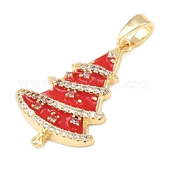 Рождественские латунные подвески с микропаве из фианита&nbsp;LS-KK-K413-01D-G