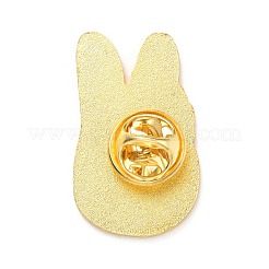 花のエナメルピンとウサギ  バックパック服用動物合金エナメルブローチ  ゴールドカラー  シャンパンイエロー  30x18x9.5mm  ピン：1mm。&nbsp;JEWB-O005-I01